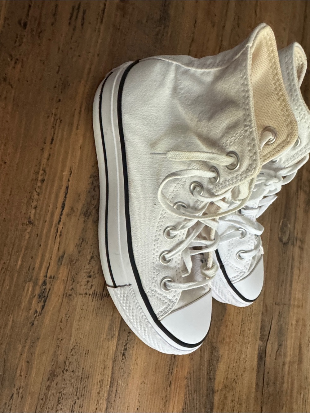 Converse White High Top Canvas Sneakers - Picture 4 of 11